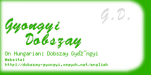 gyongyi dobszay business card